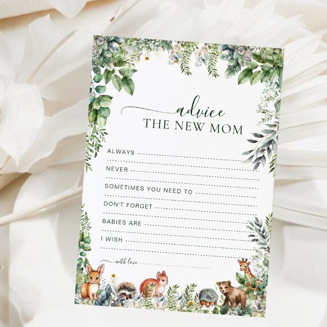 ユーカリプスグリーンリーベビーシャワーアドバイスカード (クリエイターアップロード済み)
