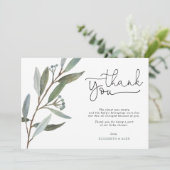 ユーカリプスグリーンリーベビーシャワーサンキューカード 招待状 (スタンド正面)