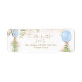 ユーカリプスグリーンリーベビーシャワー差出人住所 ラベル (正面)