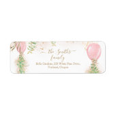 ユーカリプスグリーンリーベビーシャワー差出人住所 ラベル (正面)