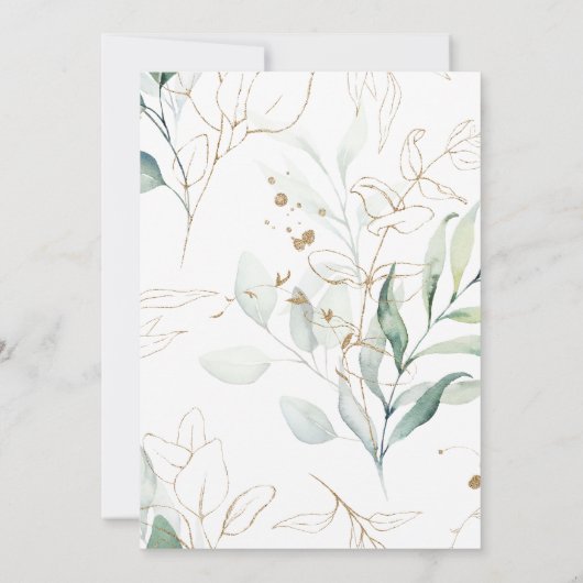 ユーカリプスグリーンリーベビーシャワー招待状 招待状 (裏面)