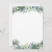 ユーカリプスグリーンリーホワイトフローラブライダルシャワー 招待状 (裏面)