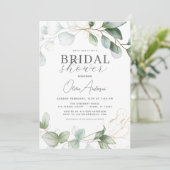 ユーカリプスグリーンリーボホ素朴ブライダルシャワー 招待状 (スタンド正面)