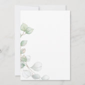 ユーカリプスグリーンリーボホ素朴ブライダルシャワー 招待状 (裏面)