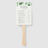 ユーカリプスグリーンリーミニマル結婚式 プログラム ハンドファン (裏面)