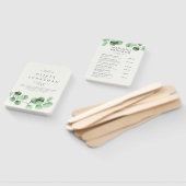 ユーカリプスグリーンリーミニマル結婚式 プログラム ハンドファン (組立なし)