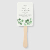 ユーカリプスグリーンリーミニマル結婚式 プログラム ハンドファン (正面)