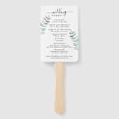 ユーカリプスグリーンリーミニマル結婚式 プログラム ハンドファン (裏面)