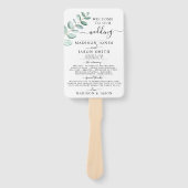 ユーカリプスグリーンリーミニマル結婚式 プログラム ハンドファン (正面)