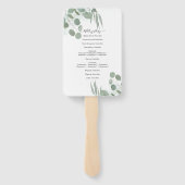 ユーカリプスグリーンリーモダンシック結婚式 プログラム ハンドファン (裏面)