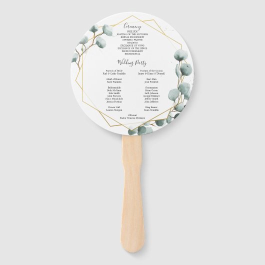 ユーカリプスグリーンリーラウンド結婚式 プログラムファン ハンドファン (裏面)