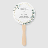 ユーカリプスグリーンリーラウンド結婚式 プログラムファン ハンドファン (正面)