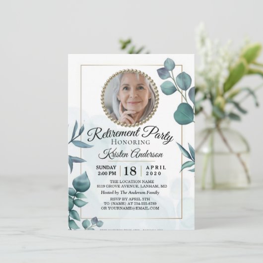 ユーカリプスグリーンリーリタイアメントパーティの招待状 招待状 (スタンド正面)