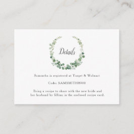 ユーカリプスグリーンリーリースブライダルシャワー詳細 エンクロージャーカード
