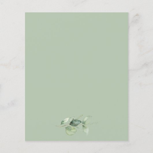 ユーカリプスグリーンリーリーフ結婚式招待状 (裏面)