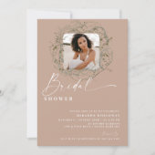 ユーカリプスグリーンリー写真ブライダルシャワーI 招待状 (正面)