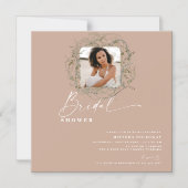 ユーカリプスグリーンリー写真ブライダルシャワーM マグネット招待状 (正面)