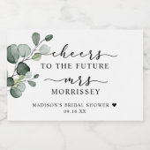 ユーカリプスグリーンリー応援ブライダルシャワーのお気に入り スパークリングワインラベル (シングルラベル)