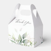 ユーカリプスグリーンリー水色エレガントな結婚式 フェイバーボックス (裏面サイド)