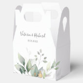 ユーカリプスグリーンリー水色エレガントな結婚式 フェイバーボックス (オープン)
