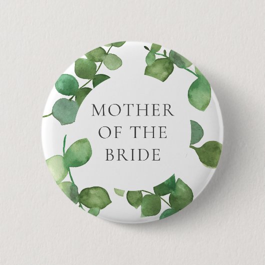 ユーカリプスグリーンリー結婚ボホフローラの名前 缶バッジ (正面)