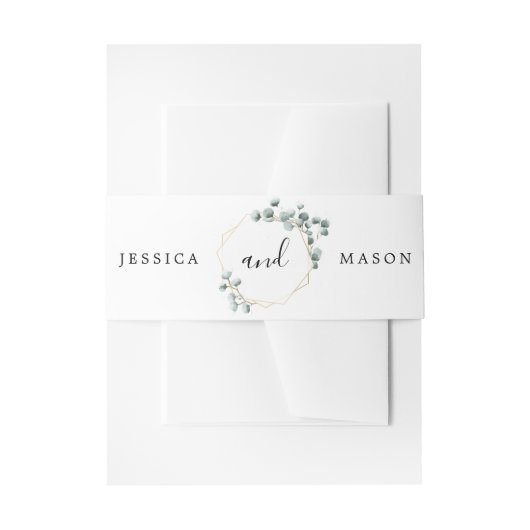 ユーカリプスグリーンリー結婚式招待状ベリーバンド 招待状ベリーバンド (正面例)