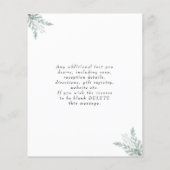 ユーカリプスグリーンリー結婚式招待状 (裏面)