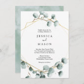 ユーカリプスグリーンリー結婚式招待状 招待状 (正面/裏面)