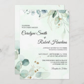 ユーカリプスグリーンリー結婚式招待状 招待状 (正面/裏面)