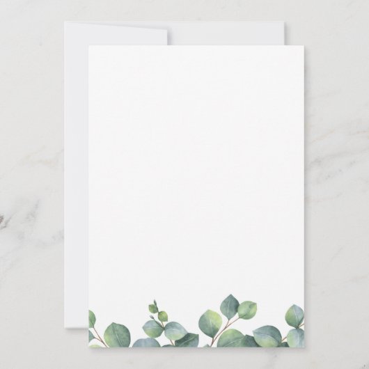 ユーカリプスグリーンリー結婚式招待状 招待状 (裏面)