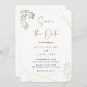 ユーカリプスグリーンリー結婚式招待状 招待状 (正面/裏面)