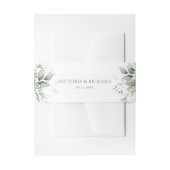 ユーカリプスグリーンリー葉金ゴールドエレガントウェディング 招待状ベリーバンド (正面例)