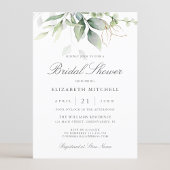 ユーカリプスグリーンリー葉金ゴールドブライダルシャワー 招待状