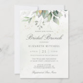 ユーカリプスグリーンリー葉金ゴールドブライダルブランチ 招待状 (正面)