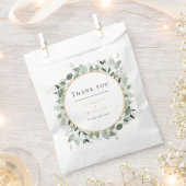 ユーカリプスグリーンリー金ゴールドセージ結婚グリーン フェイバーバッグ (クリップ留めされた状態)