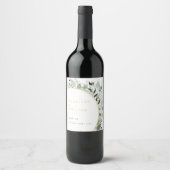 ユーカリプスグリーンリー金ゴールドセージ結婚グリーン ワインラベル (正面)