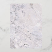 ユーカリプスグリーンリー金ゴールドフレームマーブル結婚ズ 箔招待状 (裏面)