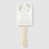 ユーカリプスグリーンリー金ゴールド幾何学結婚式 プログラム ハンドファン