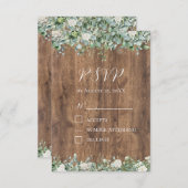 ユーカリプスグリーンリーRSVPカード | 植物学素朴の エンクロージャーカード (正面/裏面)