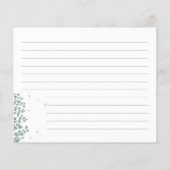 ユーカリプスグリーンレシピカードブライダルシャワー (裏面)