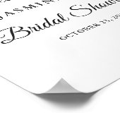 ユーカリプスグリーン葉リーズシックブライダルシャワーサイン ポスター (角)