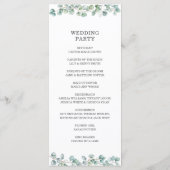 ユーカリプスグリーン葉リー金ゴールド結婚式 プログラム (裏面)