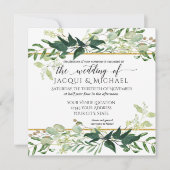 ユーカリプスグローブグリーンリー素朴ワイナリー結婚ズ 招待状 (正面)