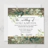 ユーカリプスグローブ素朴ワイナリー結婚ズ 招待状 (正面)