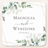 ユーカリプスグ結婚レリーズスクエア紙コースター スクエアペーパーコースター (正面)