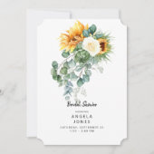 ユーカリプスサンフラワータスカンブライダルシャワー 招待状 (正面)