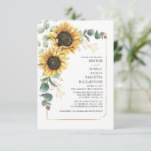 ユーカリプスサンフラワーブライダルシャワーブルンチバブリー 招待状 (スタンド正面)