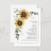 ユーカリプスサンフラワーブライダルシャワーブルンチバブリー 招待状 (正面/裏面)