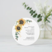 ユーカリプスサンフラワーブランチバブリーブライダルシャワー 招待状 (スタンド正面)