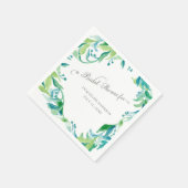 ユーカリプスシードリーフローレルリースブライダルシャワー スタンダードカクテルナプキン (角)